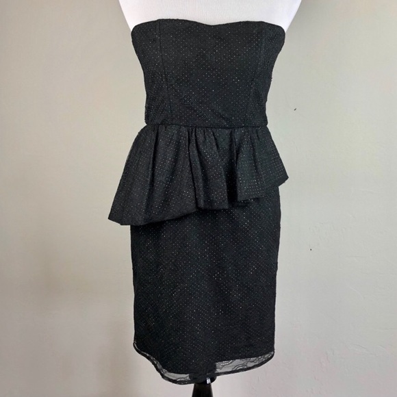 Alice + Olivia black strapless peplum dress - Picture 2 of 5